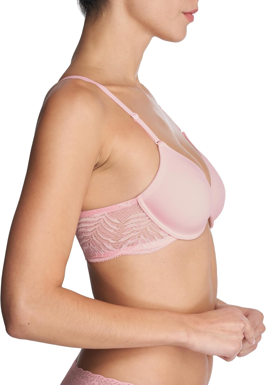 image:imageNatori Womens Lush Front Close Contour Underwire BraPeony PinkWhite