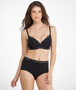 image:imageNatori Womens PlusSize Chic Comfort Full Figure Sweetheart Contour UnderwireBlackCharcoal