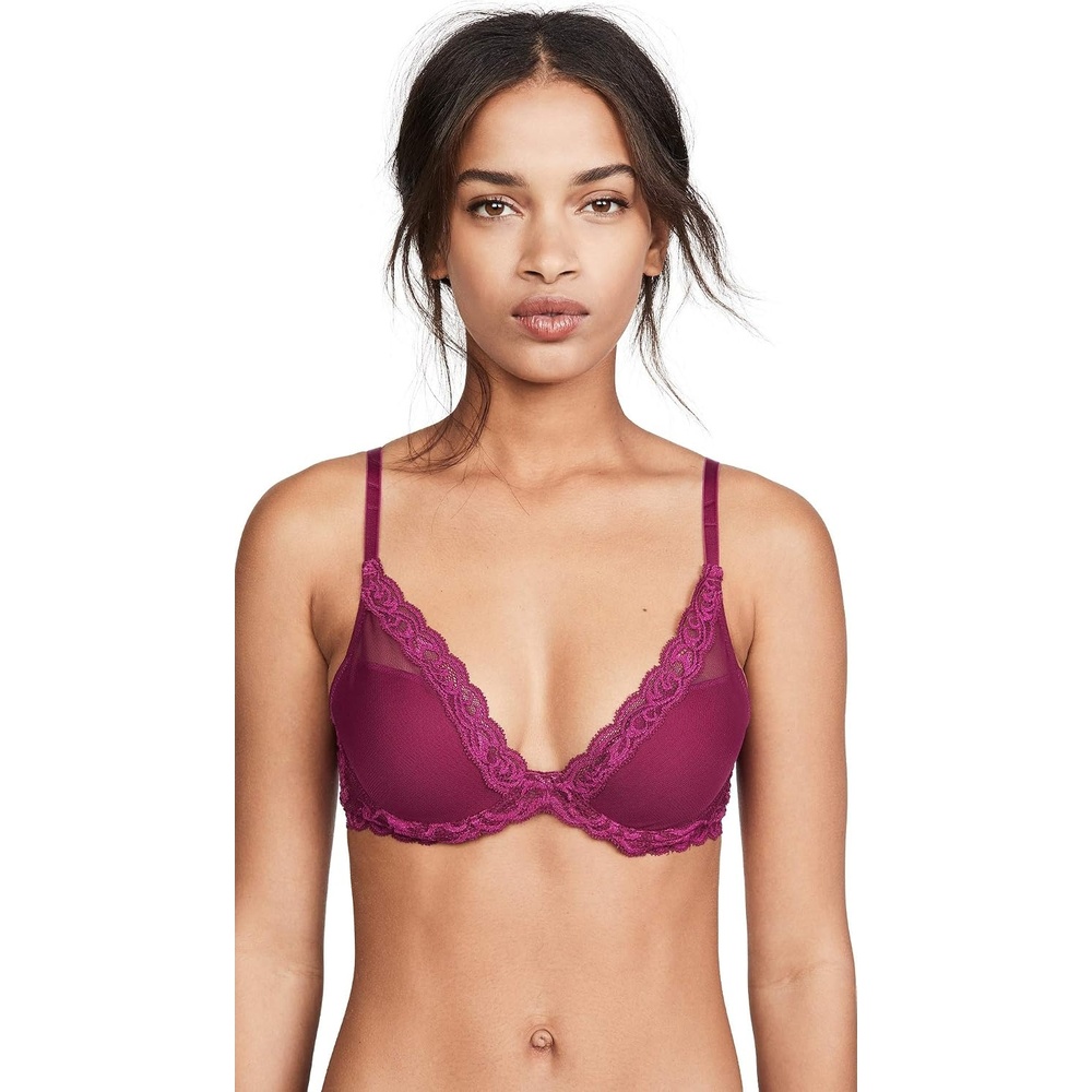 image:imageNatori Women Feathers Lace Plunge TShirt BraElderberry