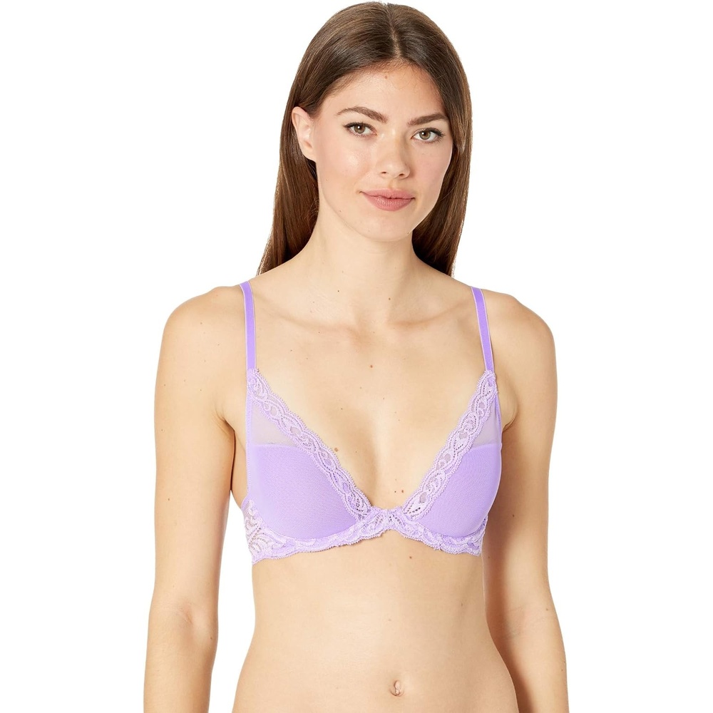 image:imageNatori Women Feathers Lace Plunge TShirt BraFrench Lilac