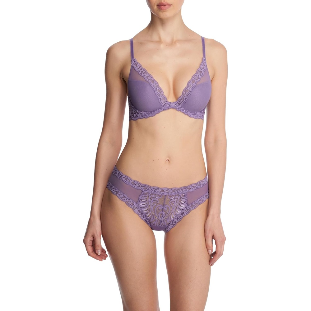 image:imageNatori Women Feathers Lace Plunge TShirt BraPurple Haze