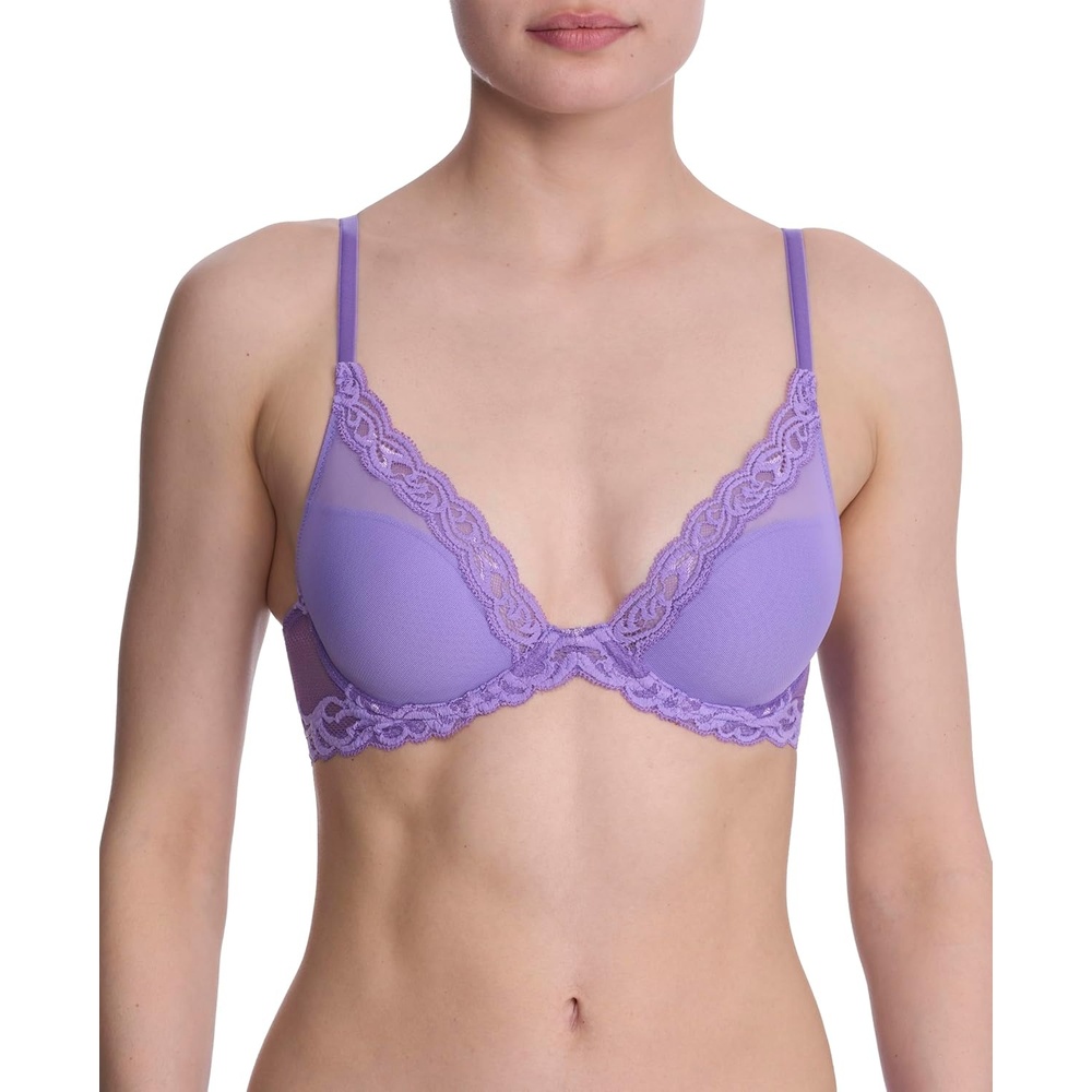 image:imageNatori Women Feathers Lace Plunge TShirt BraViolet Blue