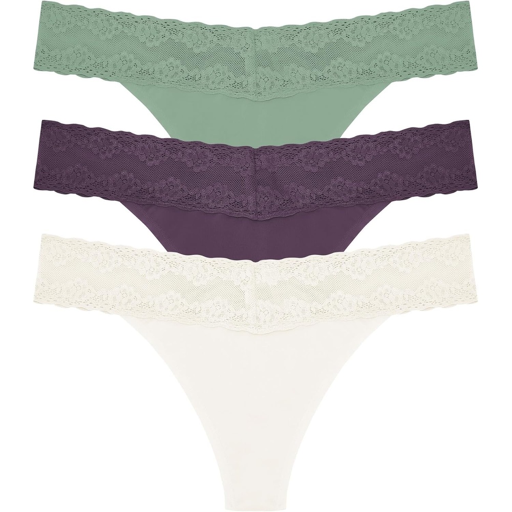 image:imageNatori Womens Bliss Cotton Girl Brief Panty 3PackIvoryVerbenaOregano