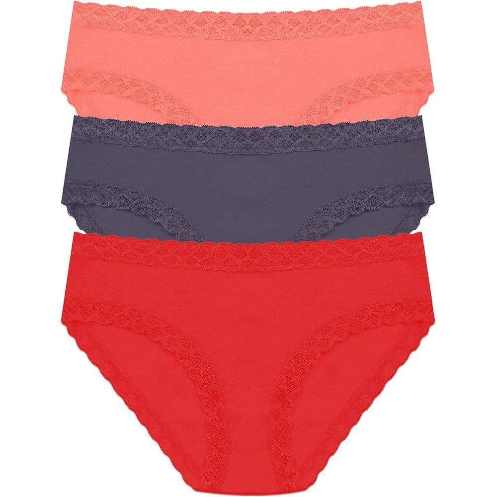 image:imageNatori Womens Bliss Girl Brief 3PackNeon CoralGreystonePaprika