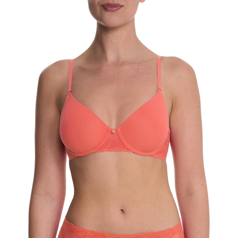image:imageNatori Womens Bliss Perfection Seamless TShirt BraNeon Coral