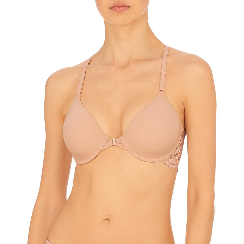 image:imageNatori Womens Lush Front Close Contour Underwire BraRose BeigeWarm White