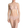 Natori Women Feathers Lace Plunge T-Shirt Bra(Rose Beige Lace/Pink Pearl)