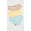 Natori Women’s Bliss Girl Brief 3-Pack(Morning Dew/Pale Yellow/Café)