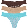 Natori Women’s Bliss Cotton Girl Brief Panty 3-Pack(Bright Teal Sanremo Prt)