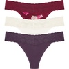 Natori Women’s Bliss Cotton Girl Brief Panty 3-Pack(Verbena/Ivry/Dk Chry Flora Prt)