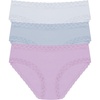 Natori Women’s Bliss Girl Brief 3-Pack(Frosted Sky/Blue Mist/Violet Tulip)