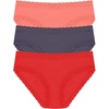 Natori Women’s Bliss Girl Brief 3-Pack(Neon Coral/Greystone/Paprika)