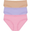 Natori Women’s Bliss Girl Brief 3-Pack(Pink Nectar/Lilac Dream/Cafe)