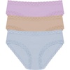 Natori Women’s Bliss Girl Brief 3-Pack(Violet Tulip/Light Mocha/Blue Mist)