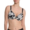 Natori Women’s Pure Luxe Custom Coverage Contour Uw(Black Garden Rose Print)