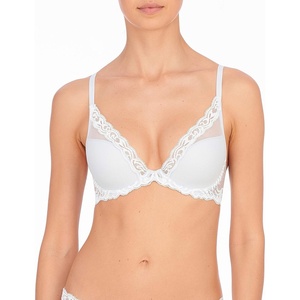 Natori Women Feathers Lace Plunge T-Shirt Bra(Baby Blue/White)