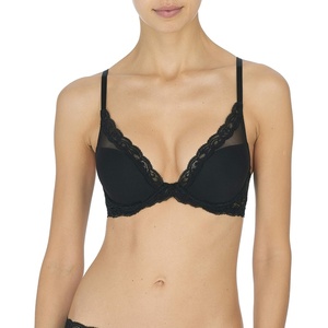 Natori Women Feathers Lace Plunge T-Shirt Bra(Black)