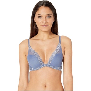 Natori Women Feathers Lace Plunge T-Shirt Bra(Blue Haze/Slate Blue)