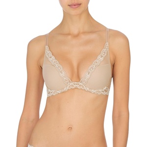 Natori Women Feathers Lace Plunge T-Shirt Bra(Cafe)
