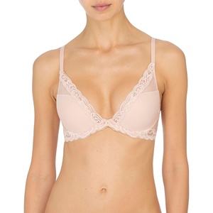 Natori Women Feathers Lace Plunge T-Shirt Bra(Cameo Rose)