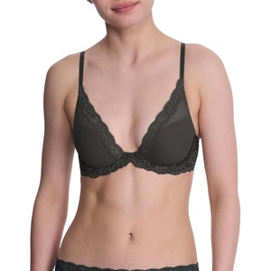 Natori Women Feathers Lace Plunge T-Shirt Bra(Coal)