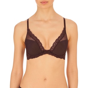 Natori Women Feathers Lace Plunge T-Shirt Bra(Cocoa)