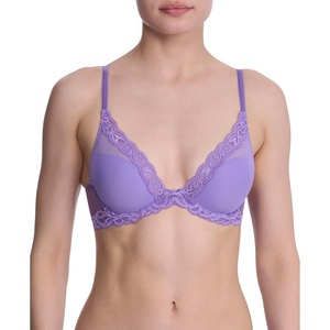 Natori Women Feathers Lace Plunge T-Shirt Bra(Violet Blue)