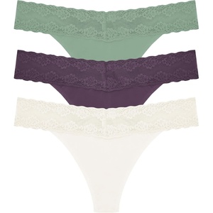 Natori Women’s Bliss Cotton Girl Brief Panty 3-Pack(Ivory/Verbena/Oregano)