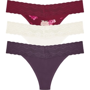 Natori Women’s Bliss Cotton Girl Brief Panty 3-Pack(Verbena/Ivry/Dk Chry Flora Prt)