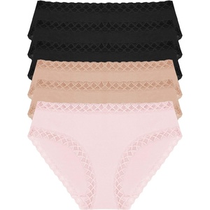 Natori Women’s Bliss Cotton Girl Brief Panty(Black/Black/Black/Café/Café/Blushing Pink)