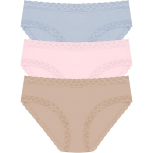 Natori Women’s Bliss Girl Brief 3-Pack(Blue Mist/Delicate Rose/Light Mocha)