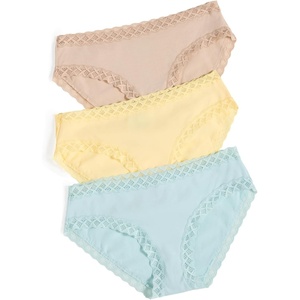 Natori Women’s Bliss Girl Brief 3-Pack(Morning Dew/Pale Yellow/Café)