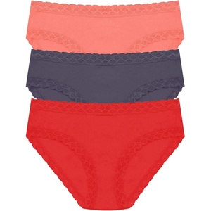 Natori Women’s Bliss Girl Brief 3-Pack(Neon Coral/Greystone/Paprika)