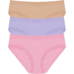 Natori Women’s Bliss Girl Brief 3-Pack(Pink Nectar/Lilac Dream/Cafe)