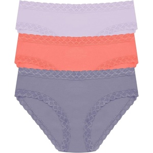 Natori Women’s Bliss Girl Brief 3-Pack(Purple Pearl/Neon Coral/Twilight Haze)