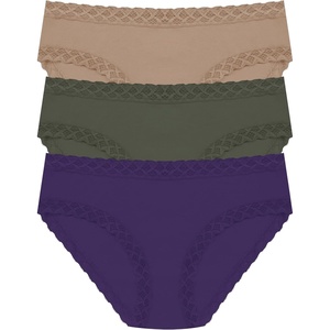 Natori Women’s Bliss Girl Brief 3-Pack(Vivid Grape/Flint/Cafe)