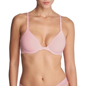Natori Women’s Lush Front Close Contour Underwire Bra(Peony Pink/White)