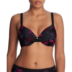 Natori Women’s Pure Luxe Custom Coverage Contour Uw(Black Charm Print)