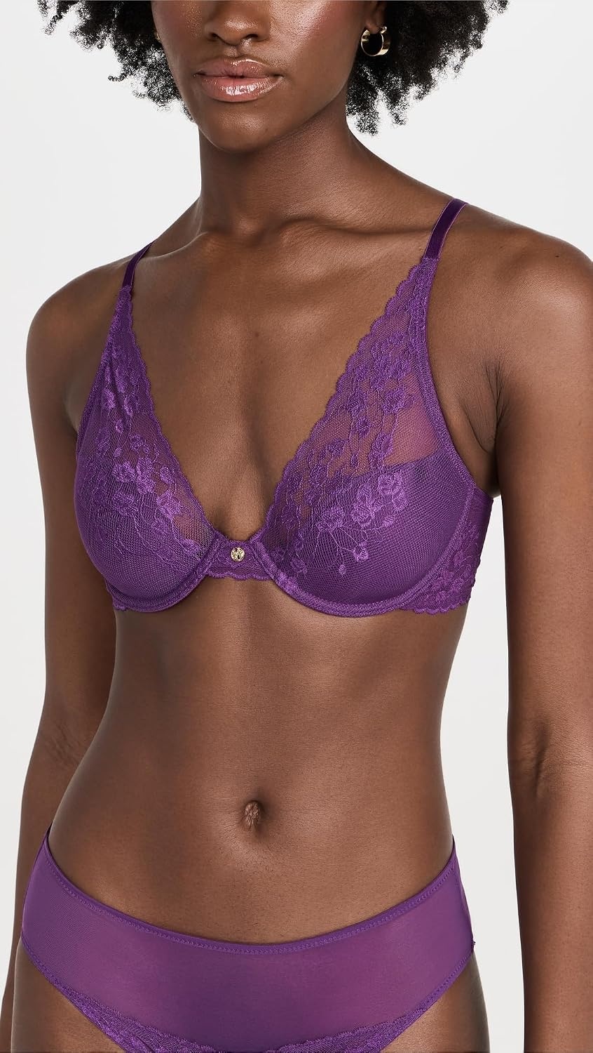 image:imageNatori Womens Cherry Blossom Convertible Contour BraDeep Plum
