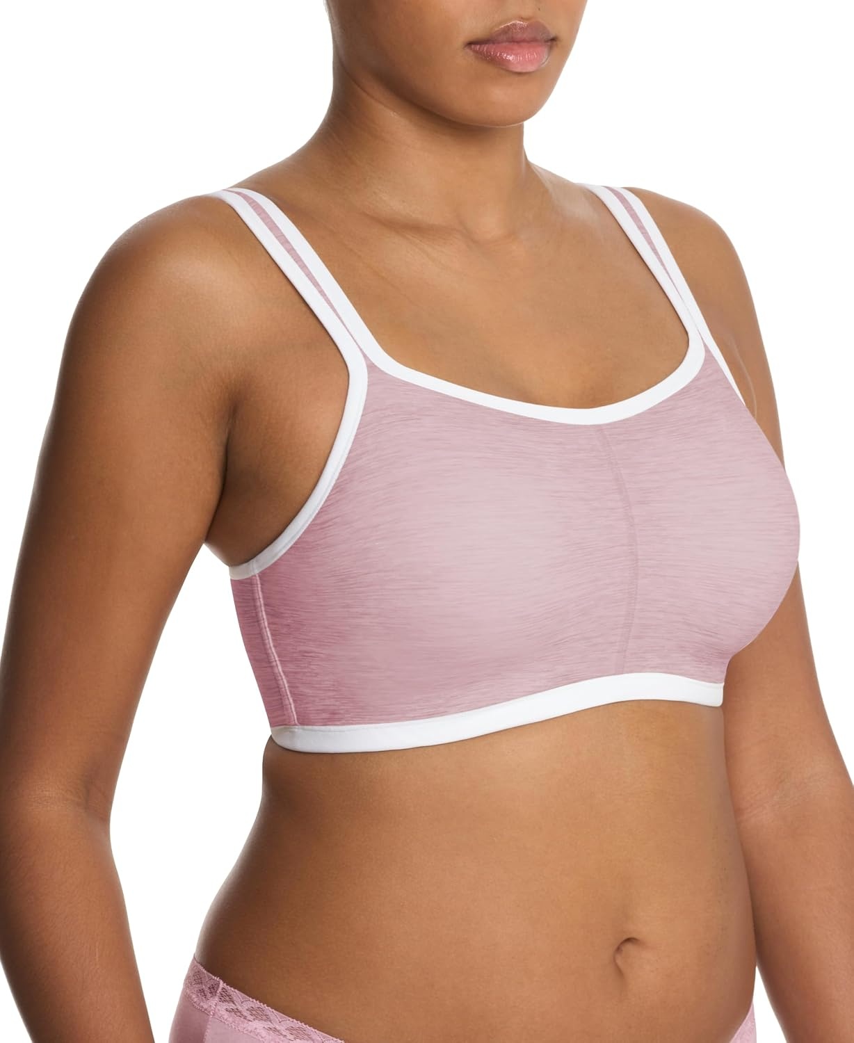 image:imageNatori Womens Natori Yogi Contour Convertible Sports BraPink Velvet HeatherLght Ivory