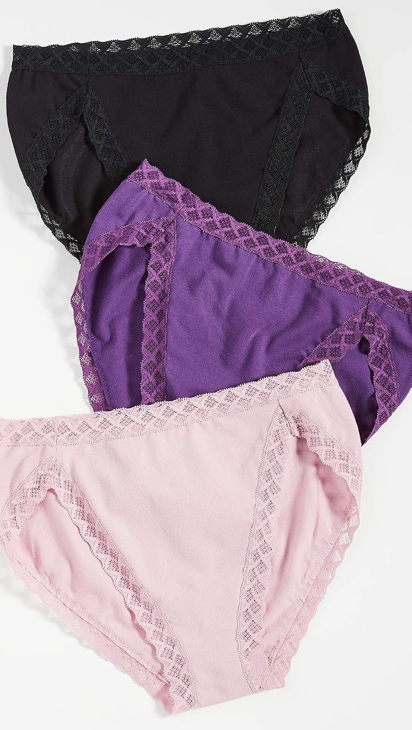 image:imageNatori Womens Pima Bliss French Cut Briefs 3 PackSpanish RoseBellflowerBlack 3 Pack