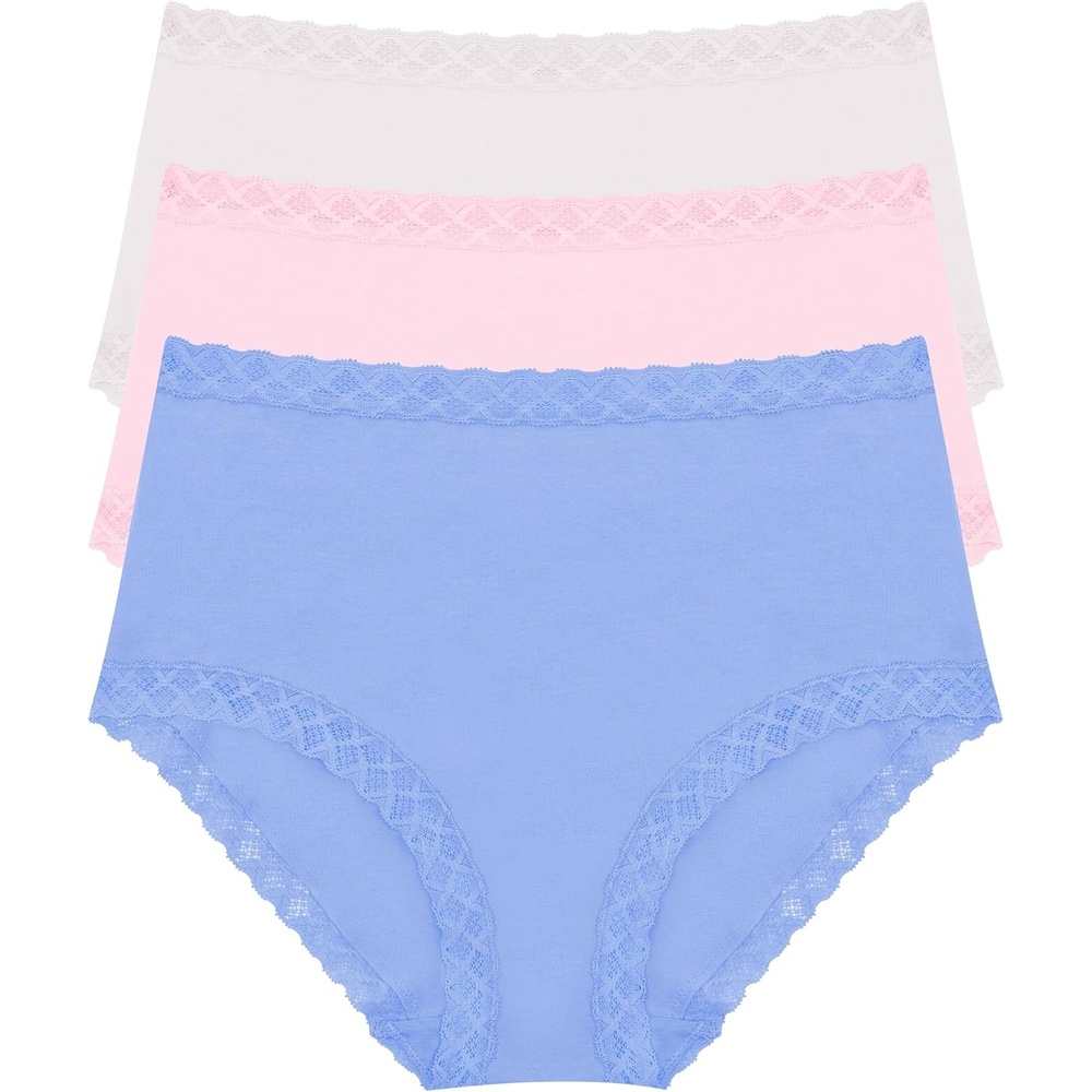 image:imageNatori Womens Bliss Full Brief 3PackBlue IrisSoft MulberryMink