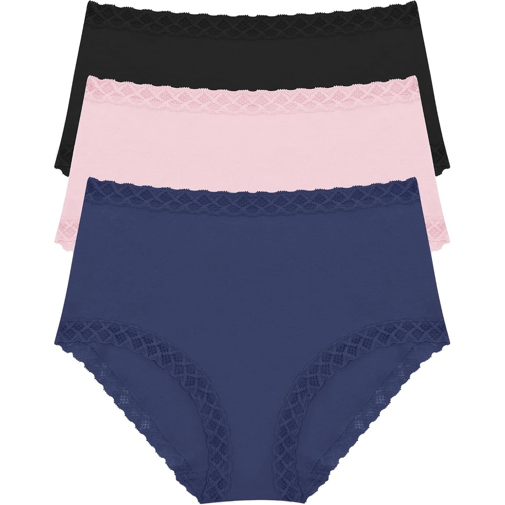 image:imageNatori Womens Bliss Full Brief 3PackInkPink VelvetBlack