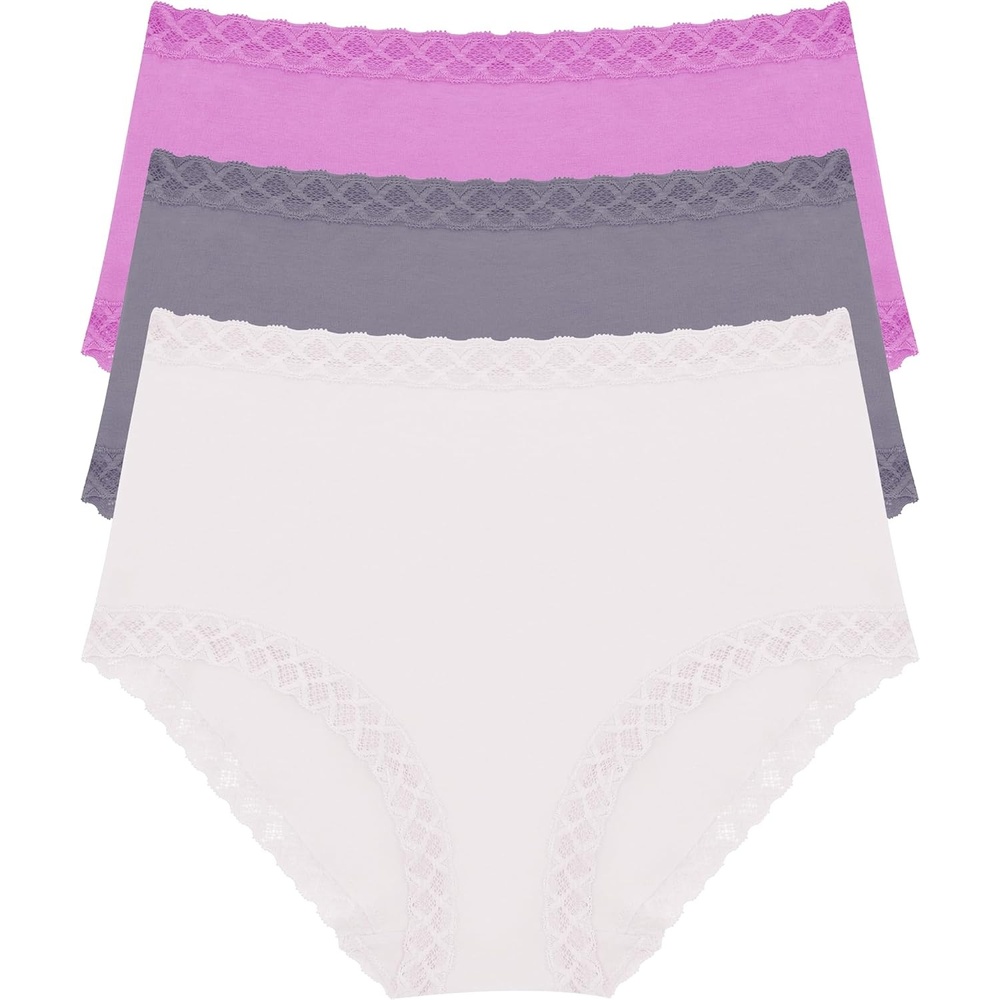 image:imageNatori Womens Bliss Full Brief 3PackMinkNickelPale Pansy
