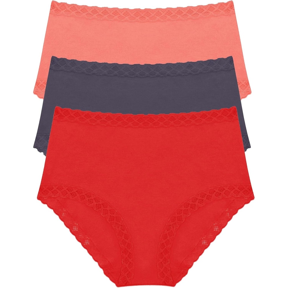 image:imageNatori Womens Bliss Full Brief 3PackNeon CoralGreystonePaprika