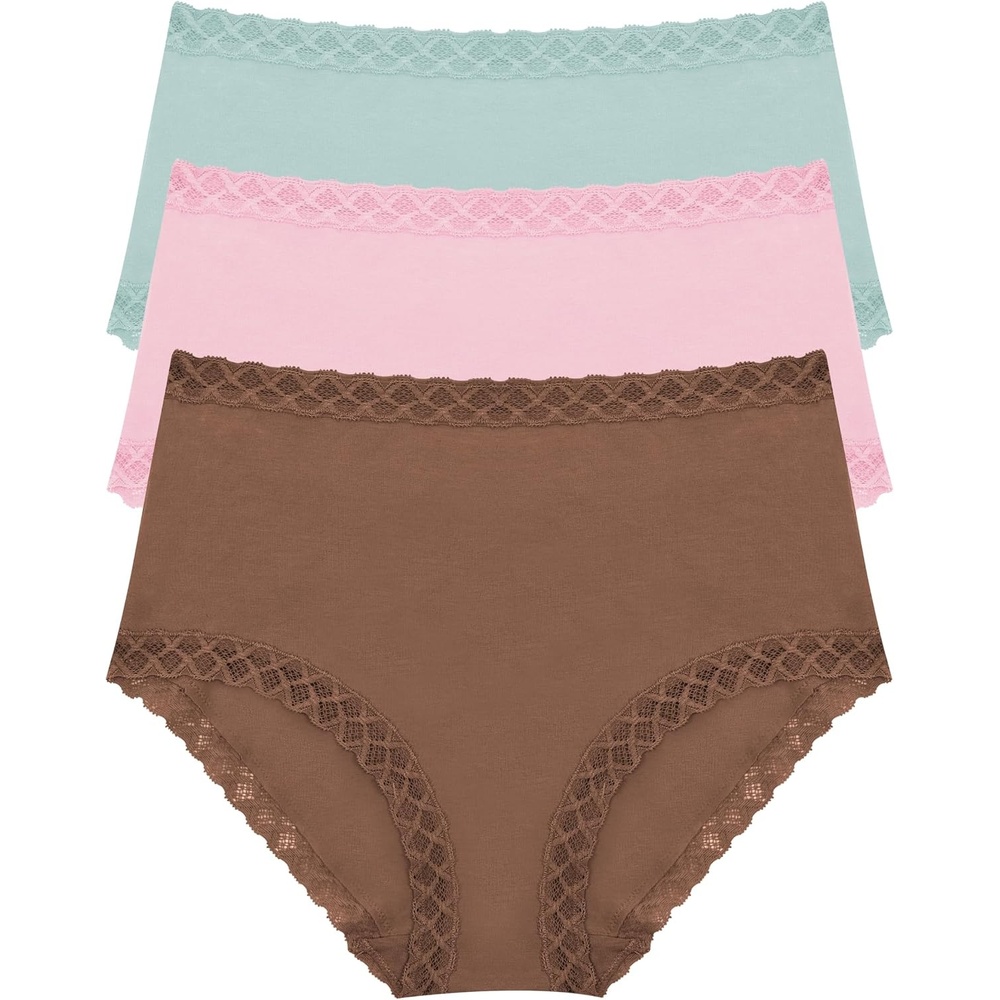image:imageNatori Womens Bliss Full Brief 3PackNutmegPerfect PinkMeadow