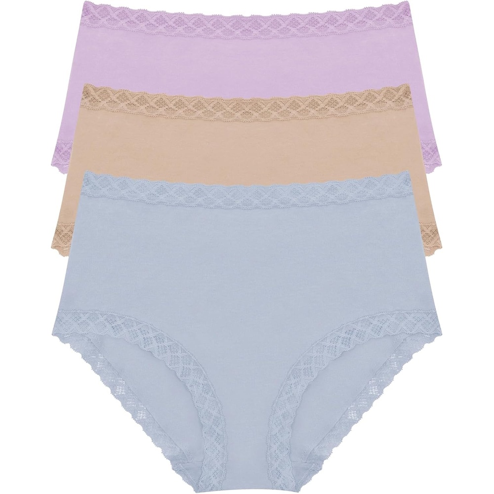 image:imageNatori Womens Bliss Full Brief 3PackViolet TulipLight MochaBlue Mist