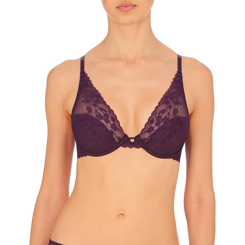 image:imageNatori Womens Cherry Blossom Convertible Contour BraDeep Plum