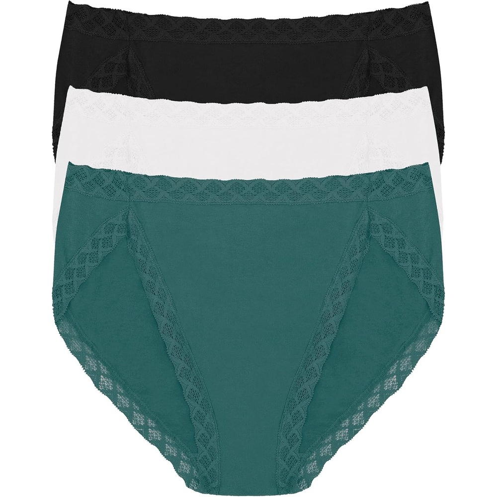 image:imageNatori Womens Pima Bliss French Cut Briefs 3 PackAspen GreenCoconutBlack