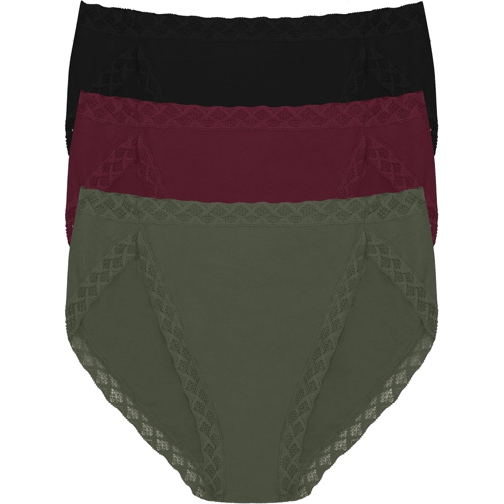 image:imageNatori Womens Pima Bliss French Cut Briefs 3 PackFlintRoyal FigBlack